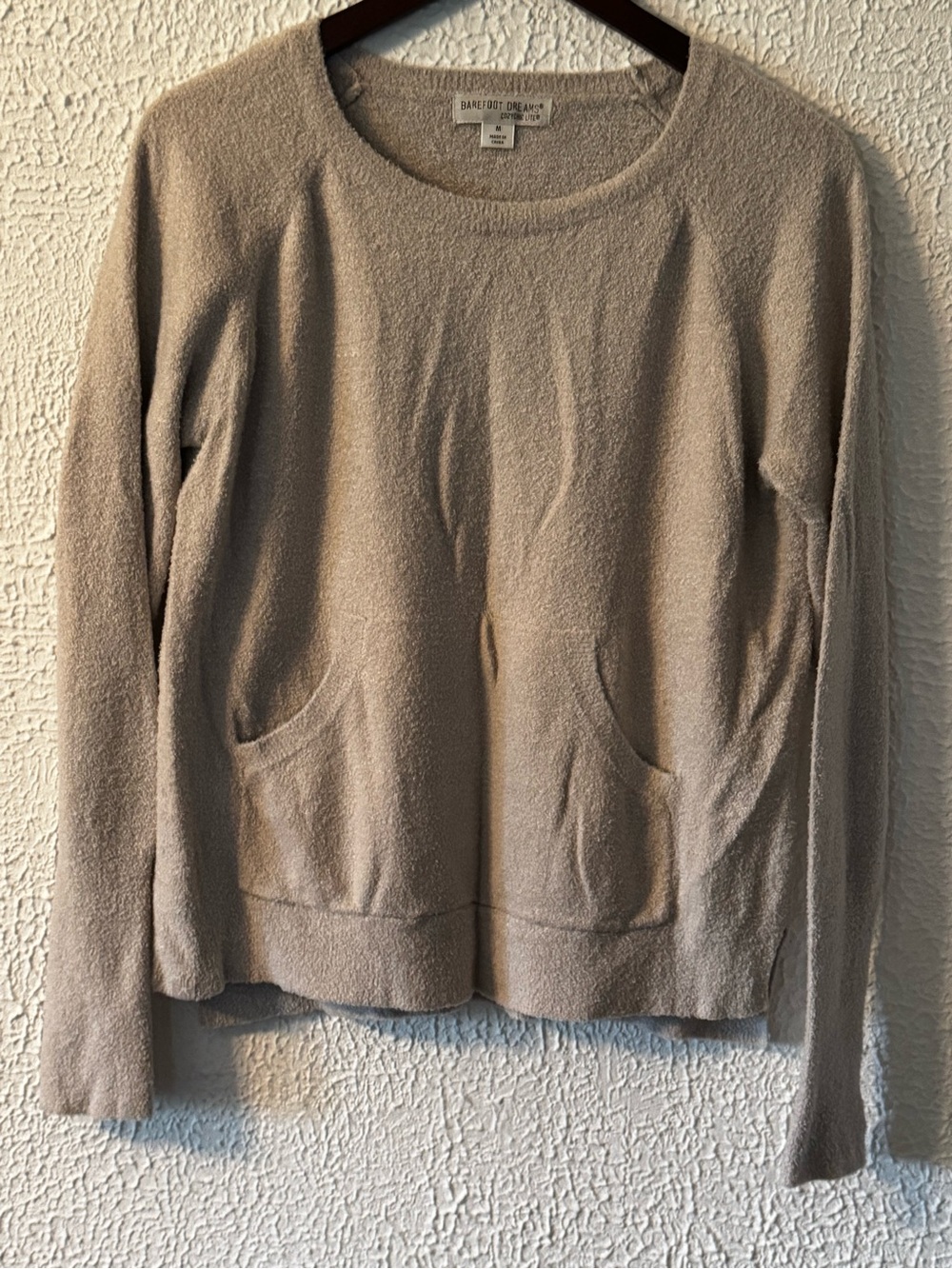 Barefoot Dreams Plush Crewneck Sweater in Taupe